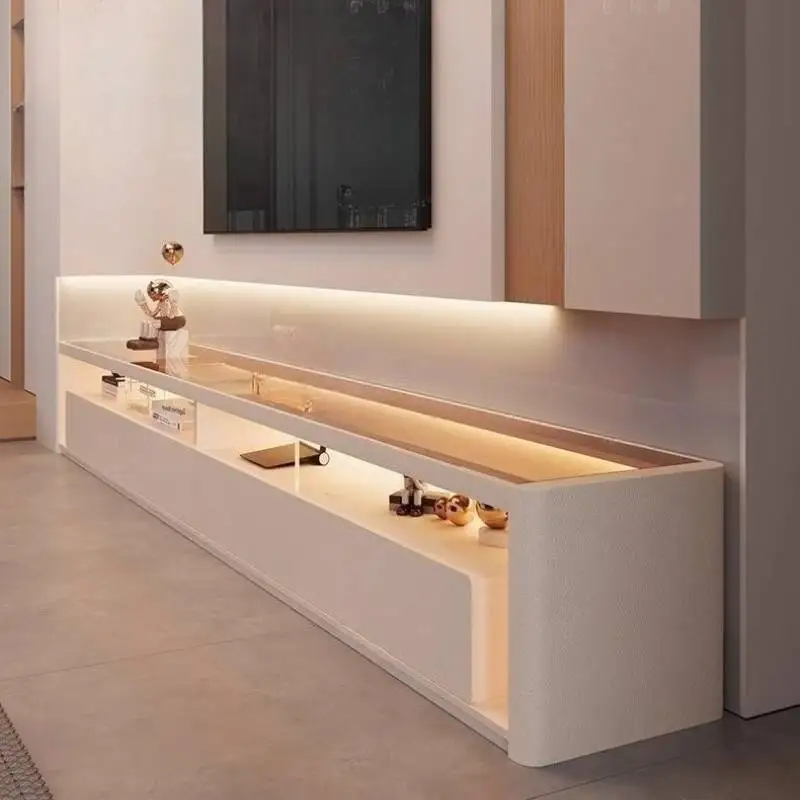 تخزين الضوء الأبيض خزانة التلفزيون أدراج تصميم شقق فاخرة خزانة التلفزيون الحديثة الشمال فريدة من نوعها Fernsehr Schrank أثاث المنزل