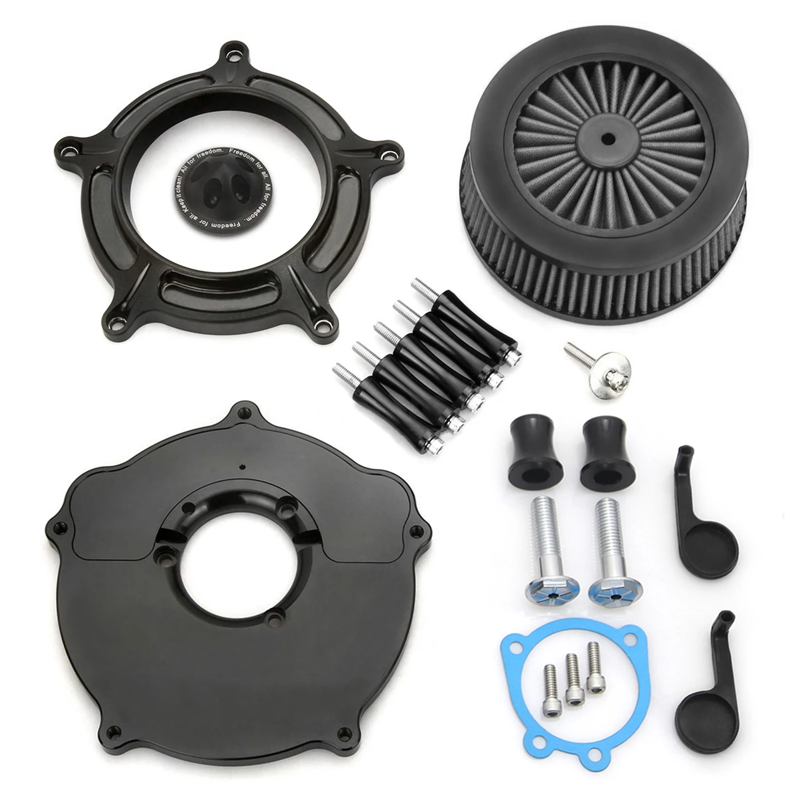 Black Turbine Air Cleaner intake filter For Harley Touring Softail Dyna Sportster 1200 883 Forty Eight Motorcycle