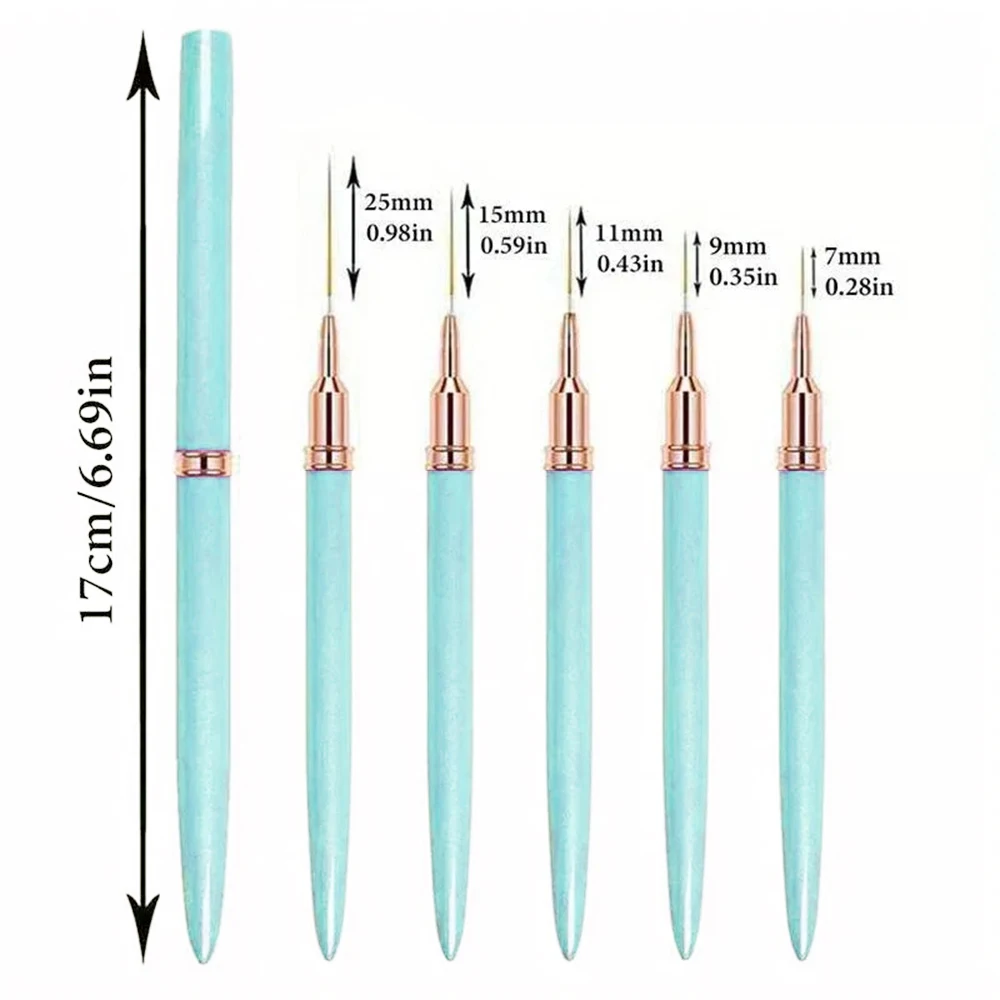 5Pcs/Set Nail Art Liner Brushes Set