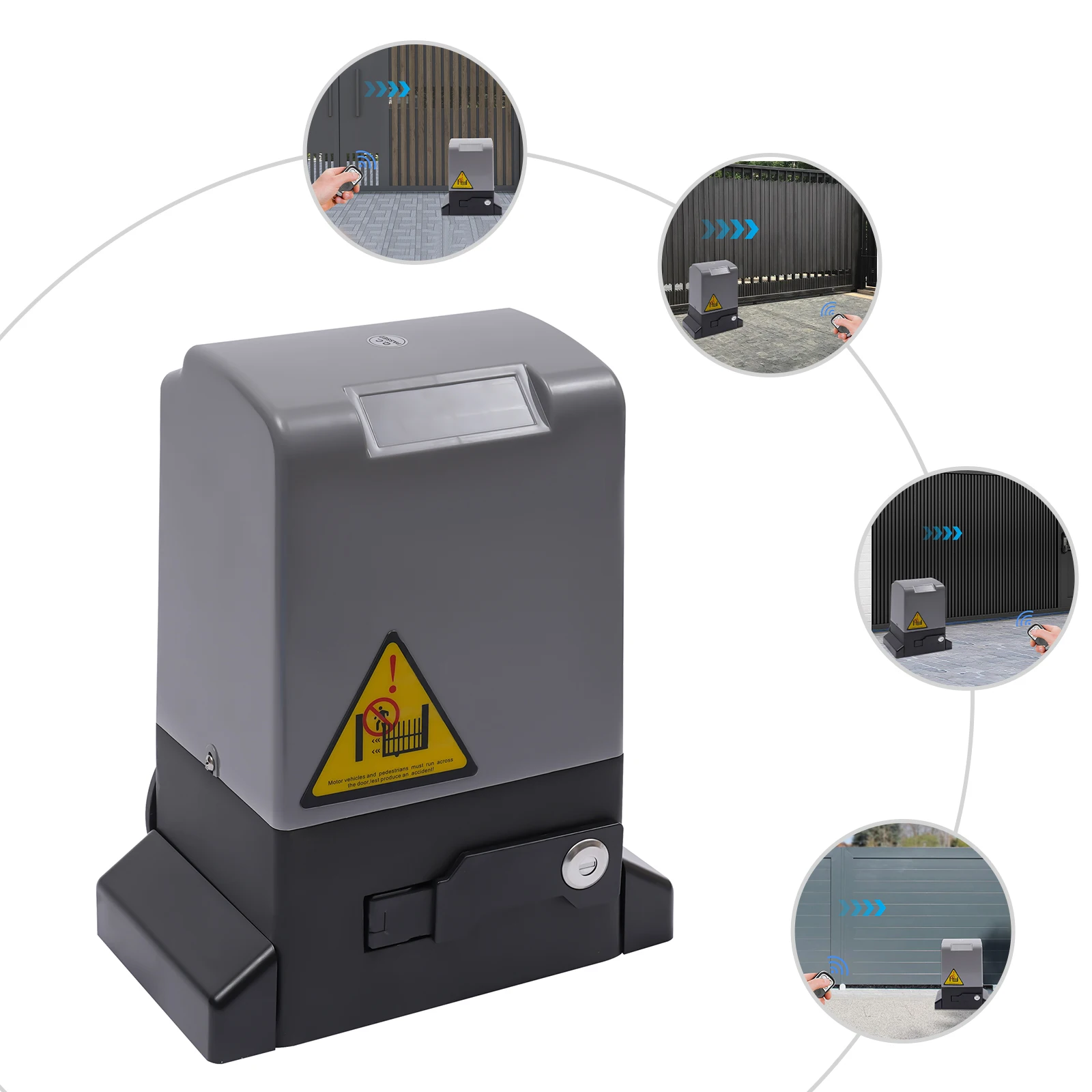 370W/550W/750W Heavy-Duty Sliding Gate Opener with Electric Automatic Motor, 6m Rack & Remote Control Kit – Ultimate Convenience