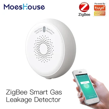 Smart ZigBee Gas Leak Detector Combustible Sensor Tuya Smart Home Security Alarm System Smart Life Tuya App Compatible Remote Control