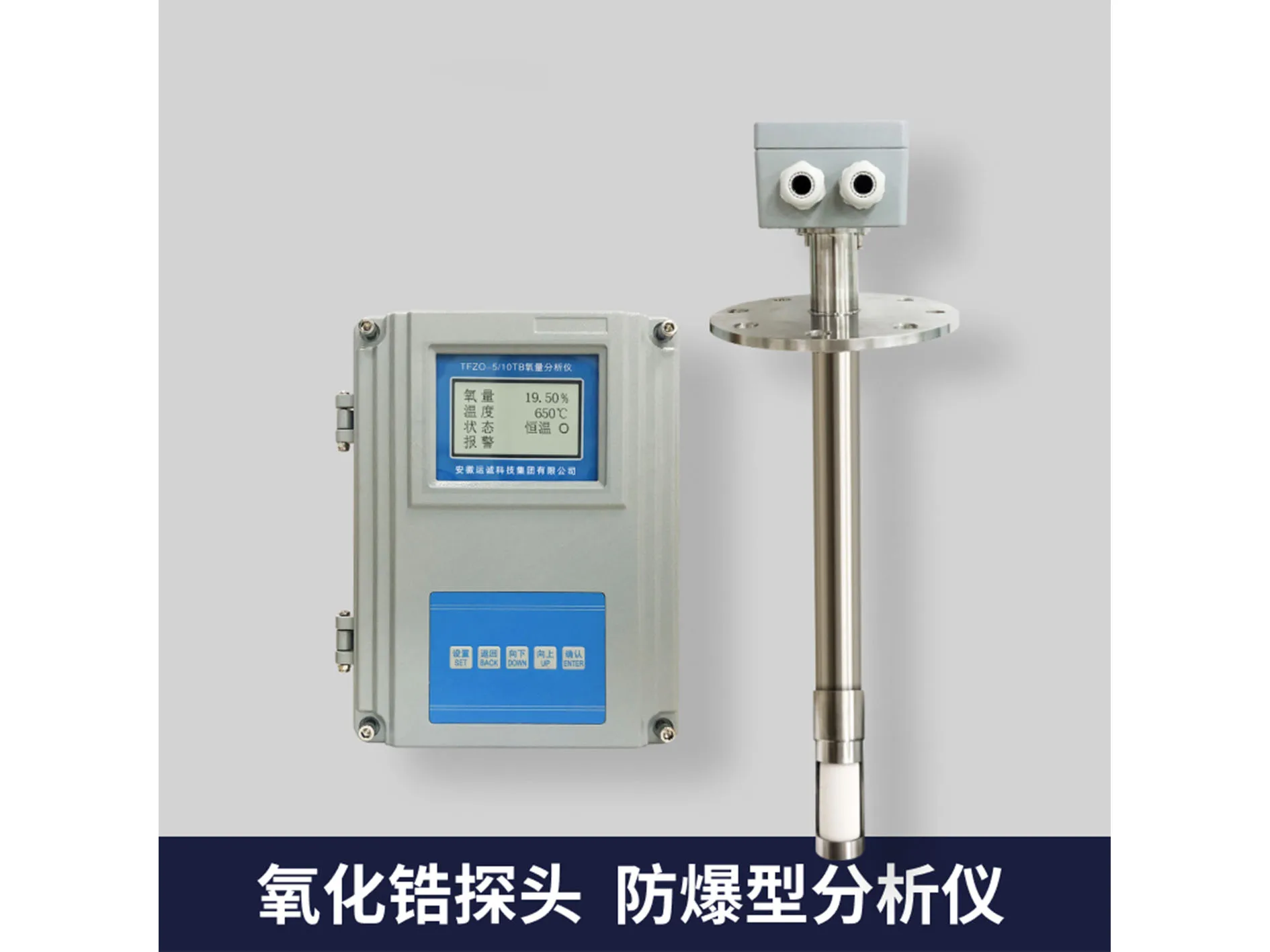 High temperature 1300cc Zirconia Oxygen Analyzer Explosion-Proof  gas Detection sensor