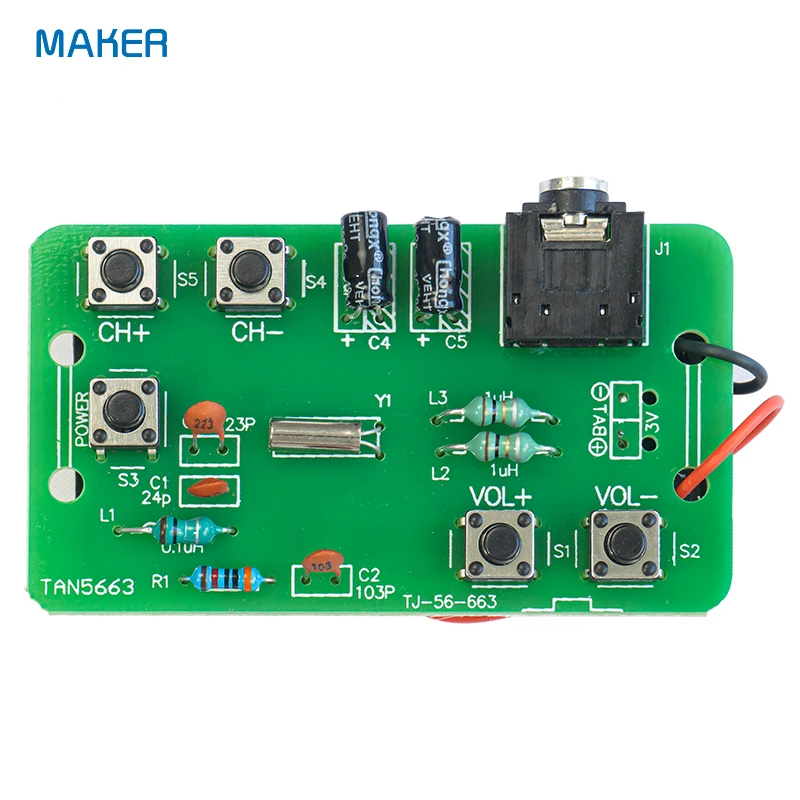 RDA5807 Simple FM Radio Kit Electronics Skills Welding Practice Circuit Board DIY Loose Parts