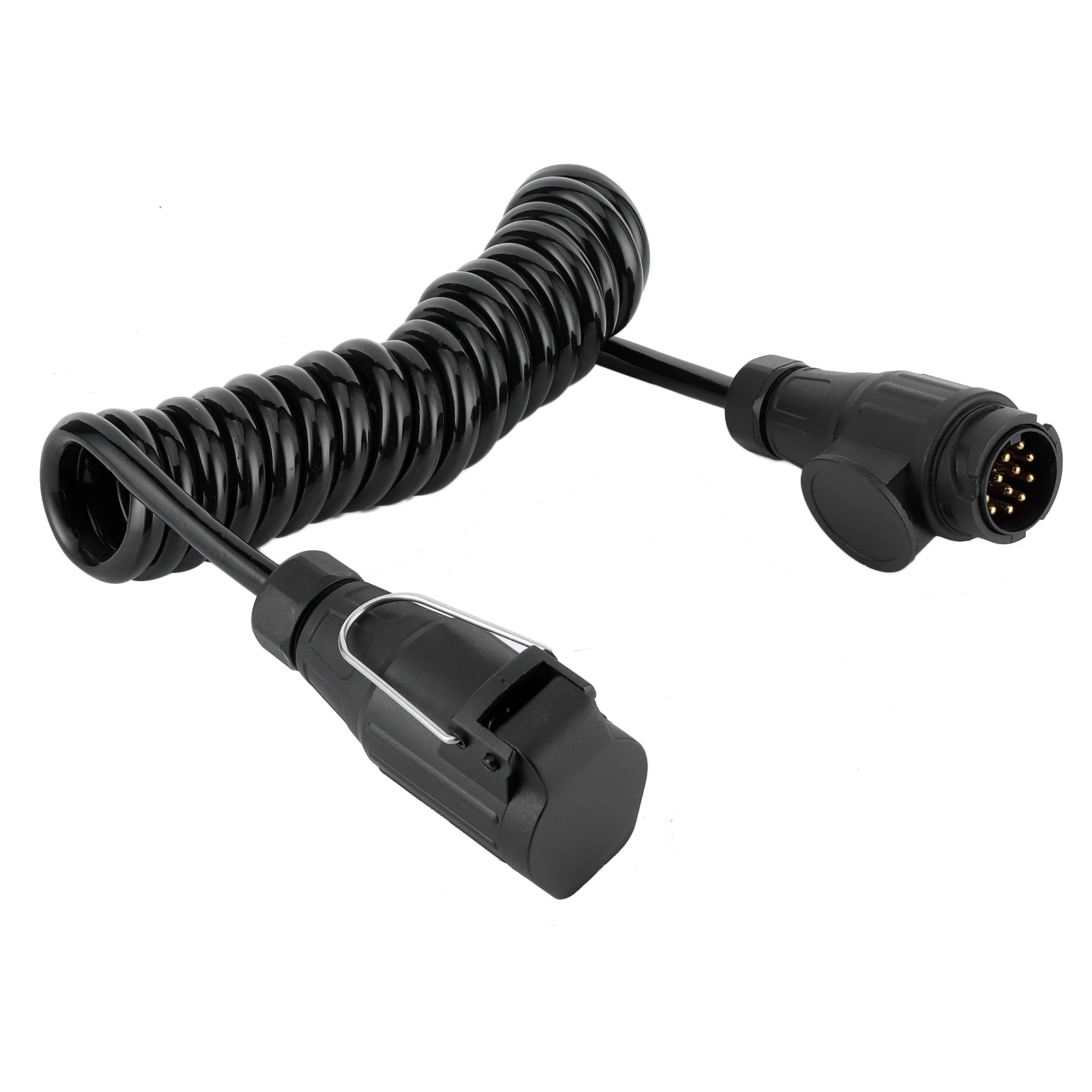 

13Pin Trailer Connector, 13Pin to 13Pin Adapter Cable Trailer Plug Extension Spring Cord for Car Caravan RV