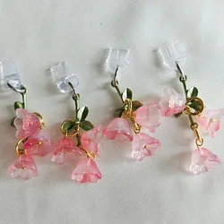 1 Piece Pink Lily Of The Valley Phone Charm Flower Dust Plug Mobile Earphone