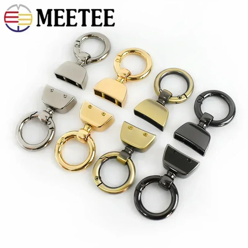 5/10Pcs Meetee 20/25mm Metal Hook Buckles Detachable O Ring Buckle for Keychain Dog Collar Bags Clip Clasp Hardware Accessories