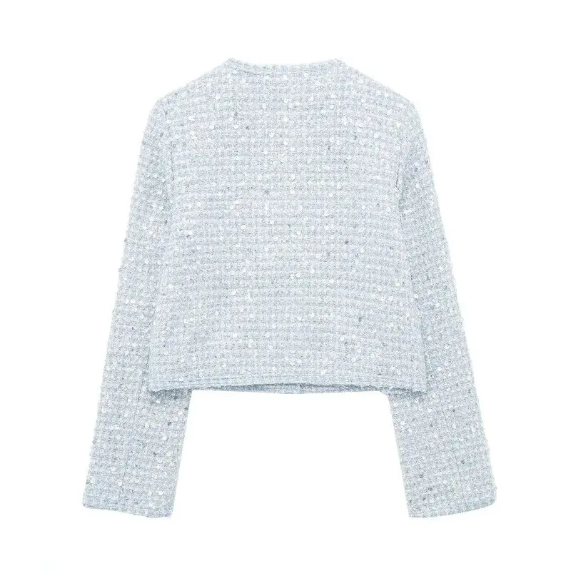 Primavera 2024 Faion da donna Versatile Bead Or Jaet Taglio dritto Regular Thin All-Match Design Premium Cappotto da donna