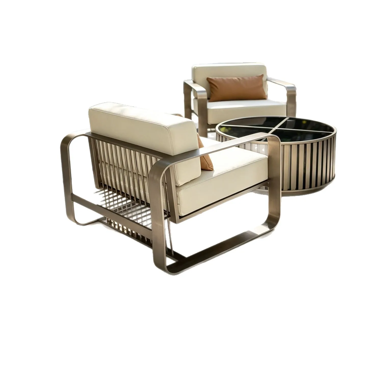 Outdoor sofa table, leisure tables and chairs in the hotel sales department