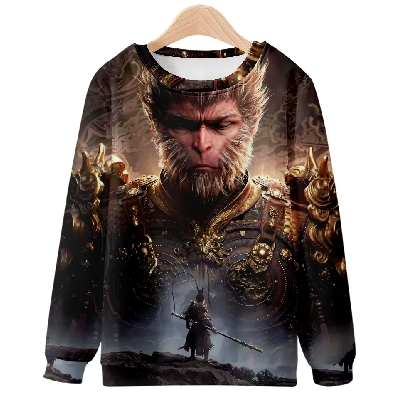 Black Myth Wukong Print Sweatshirt Hipster Game Punk Funny Cool Tops Unisex Tracksuit New Harajuku Pullover Hip Hop Streetwear