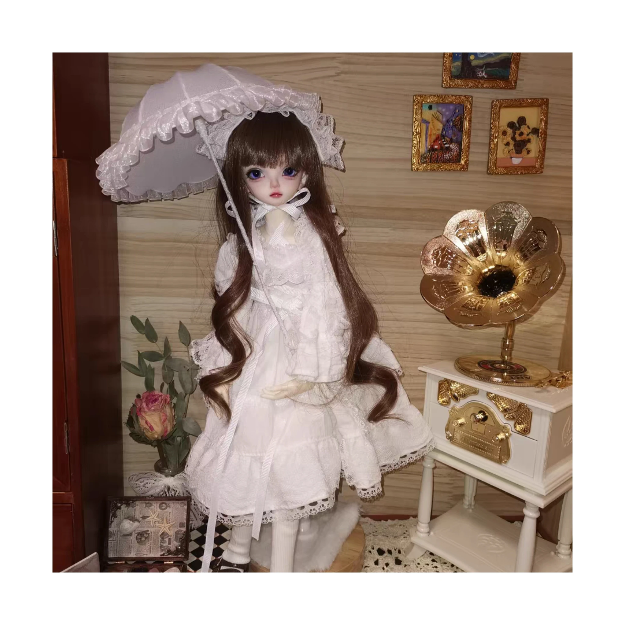 1/6 Doll Mini DIY Lolita Lace Sunscreen Umbrella French Western Umbrella Princess Style Blythe Doll Accessories