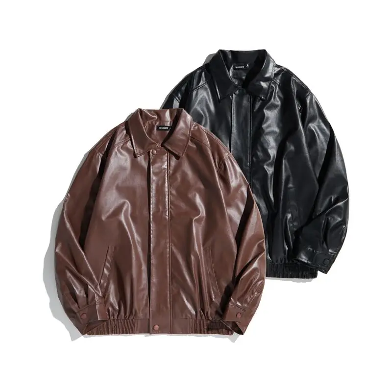 

Мужская зимняя куртка Cé Brown в стиле ретро, из искусственной кожи, свободного кроя, с воротником, в американском стиле, премиум-класса