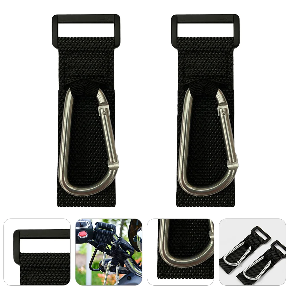 2 Pcs Stroller Hooks Pushchair Carabiner Mummy Bag Holder Easy to Remove Metal Aluminum Alloy Buggy Hanger