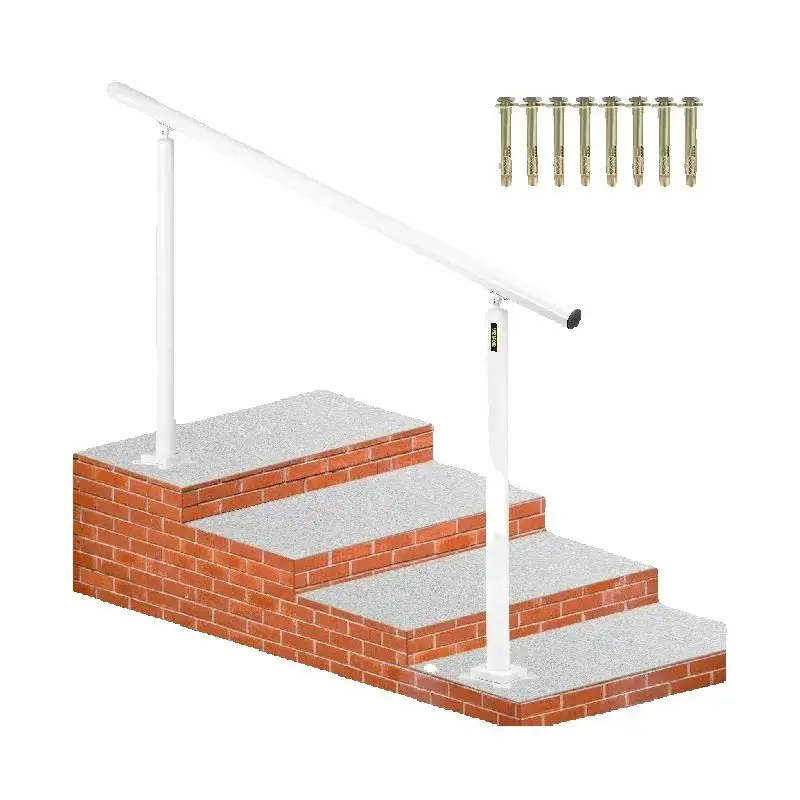 

SucceBuy Handrail for Outdoor Steps Aluminum Stair Fit 0-5 Steps w/ Installation Kit Building & Hardware Home Improvement