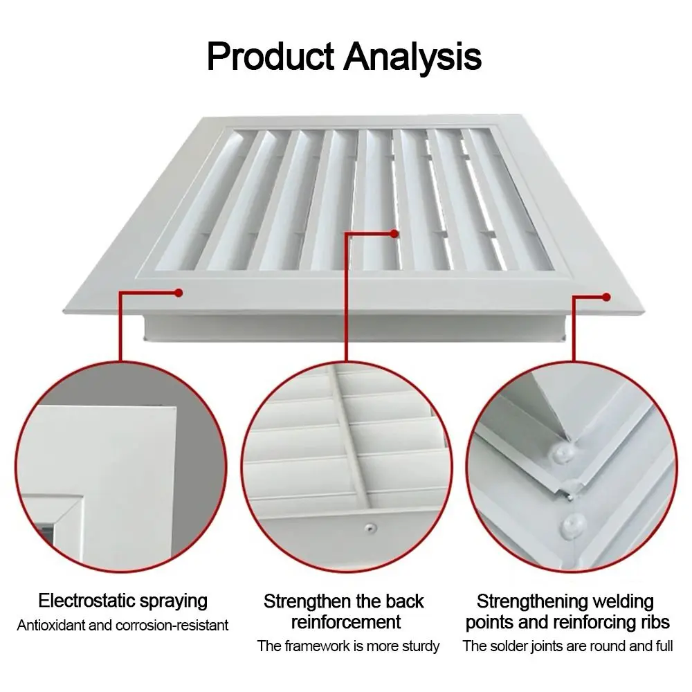 New Aluminum Alloy Air Vent Grille White Square Return Air Grill Ventilation Grille Houses