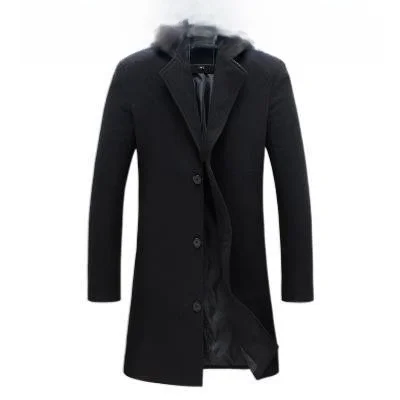 

Мужское осенне-зимнее шерстяное пальто Slim Fit с длинным рукавом, корейская версия, модный молодежный дизайн, китайское происхождение, Multi ket De...