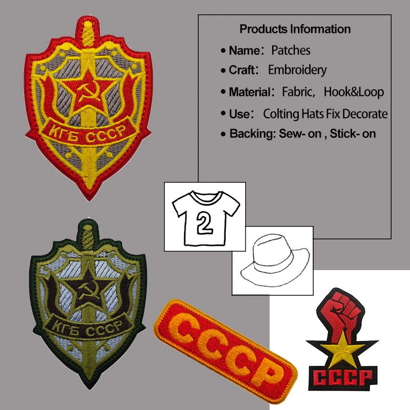 Embrodiery CCCP Soviet Union Sew-on Russian Colorful Flag Clothing Minitary Patches Uniform Army Suits Decoration Patches