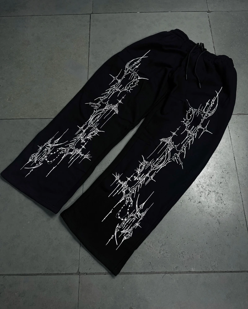 

Men's Printed Casual Gym & Casual Wear Straight-Leg Loose-Fit Athletic Pants with Elastic Waistband, Breathable Durable Fabric