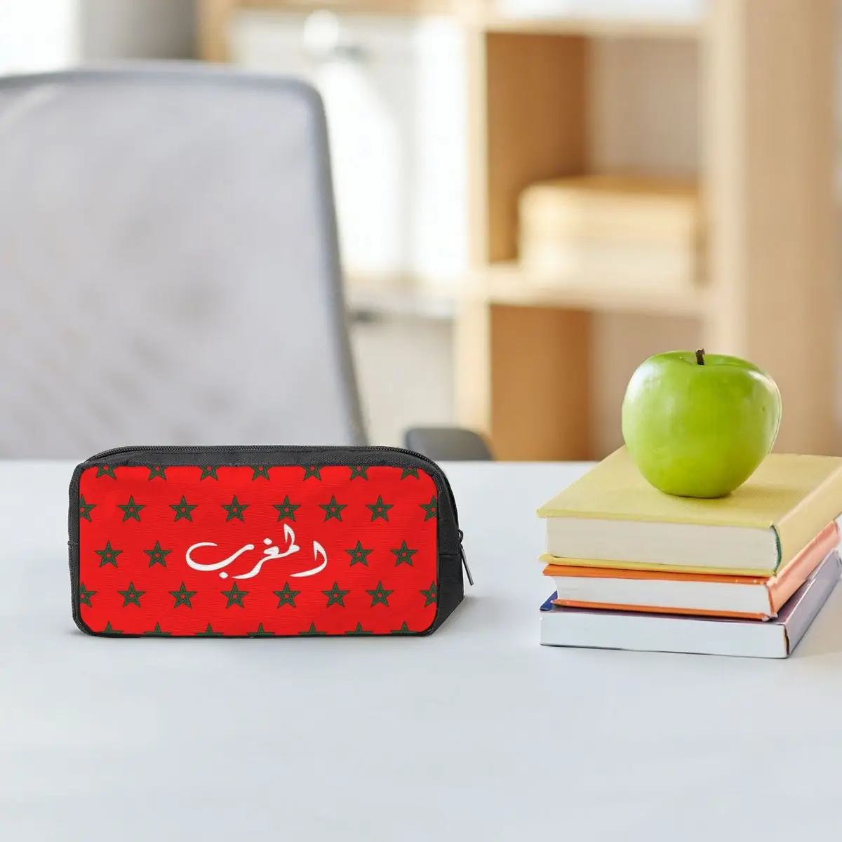 

Moroccan Passport Kingdom Of Morocco Pencil Cases for Student Gifts Pen Box Pencil Bag Big Pencil Pouch Stationery Supplies