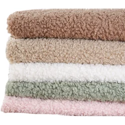 50x50cm Imitation Wool Roll Teddy Plush Fabric Soft Warm Doll Pet Clothes Glove Lining Thickened Fleece Fabric DIY Sewing