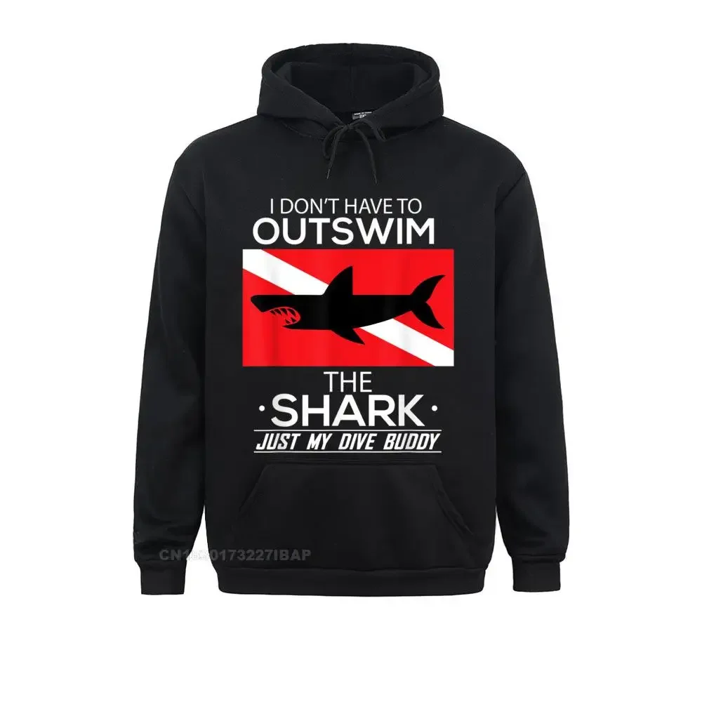 

Out Swim My Dive Buddy Funny Shark Scuba Diving Hoodie Hoodies Hot Sale Outdoor Long Sleeve Mens Sweatshirts comfortable Clothes