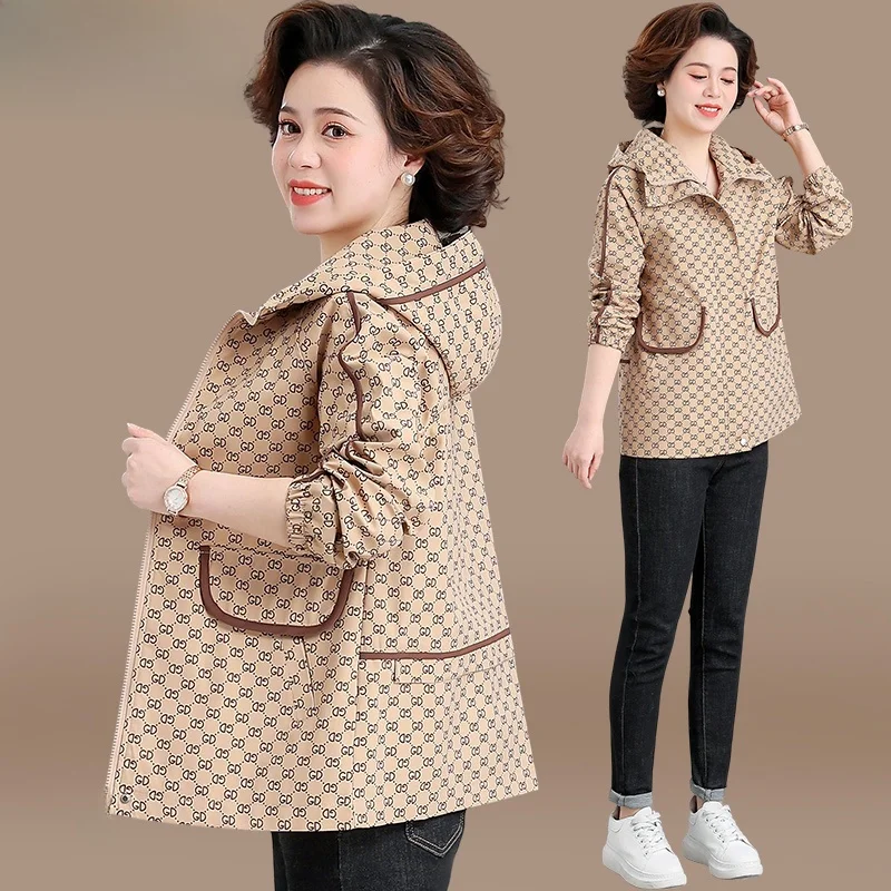 

Sli Mid-Length Jaet for Women 40-50 Years Old Faionable Outerwear Spring Autumn Seasonal Women's Clothing Korean Sle