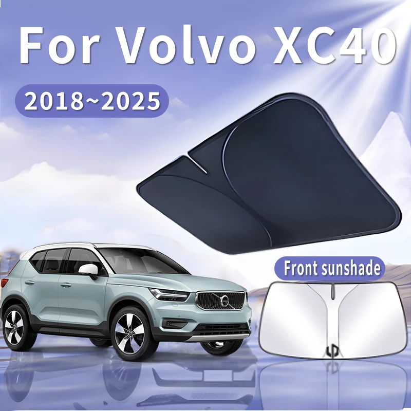 Foldable Car Sun Visor For Volvo XC40 2018~2025 2020 Front Windshield Sunshade Heat Insulation Summer Cooling Auto Accessories