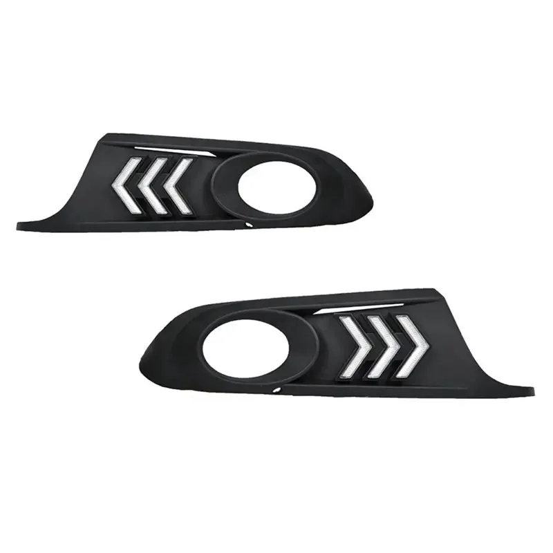 

Well Daytime Running Light LED DRL For VW Jetta Sagitar 2012-2014 Car Fog Lamp Cover With Turn Signal Daylight AMEXIAOXU