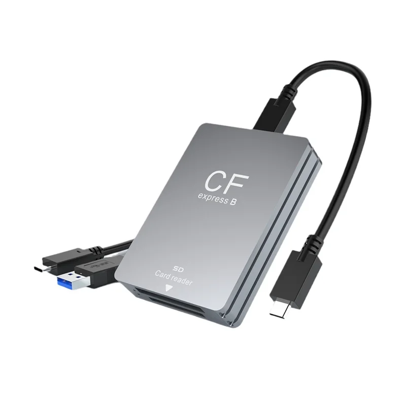 

GO-Cfexpress Reader Cfexpress Card Reader USB 3.2 10Gbps Dual-Slot With USB C To USB C/A Cable For SLR