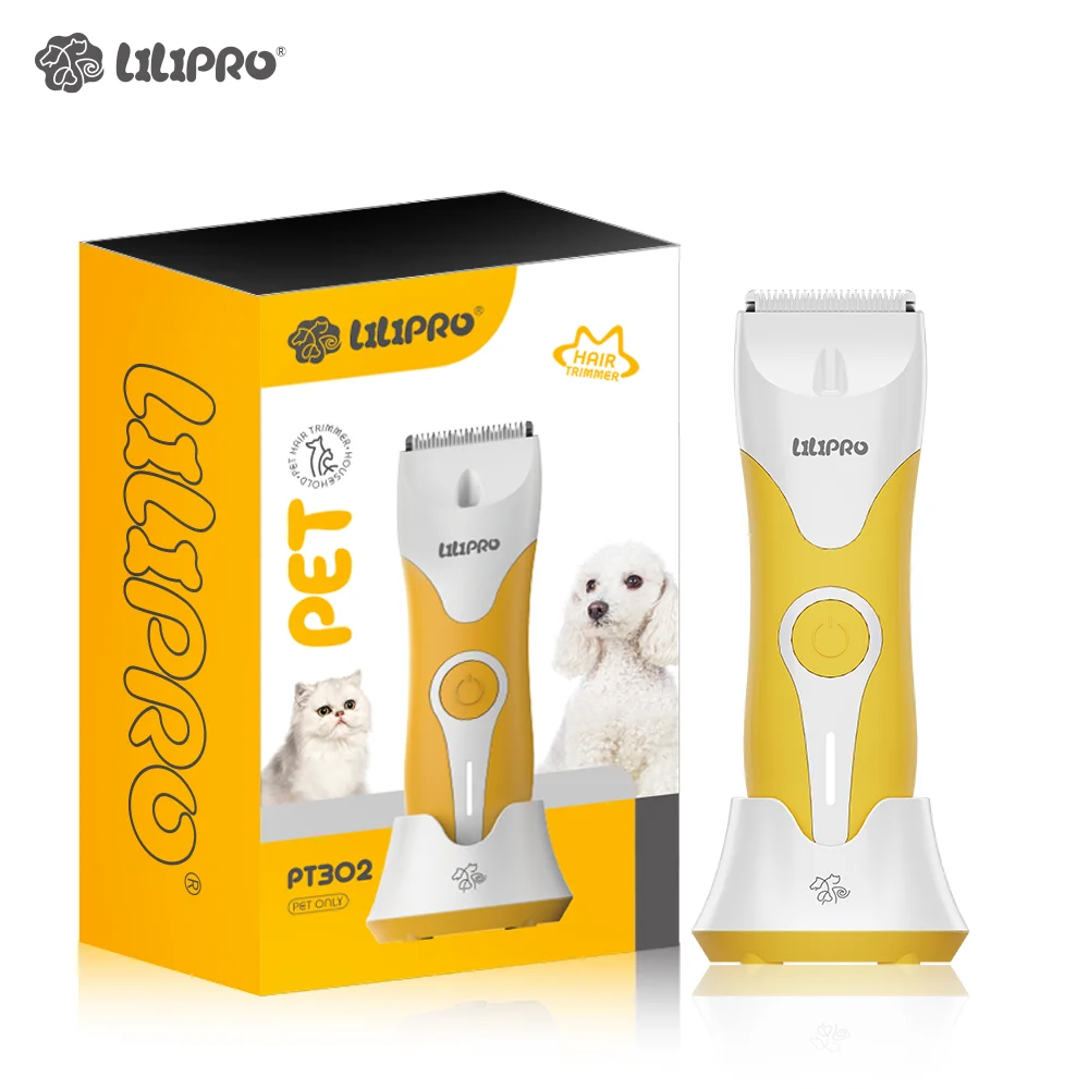 

LILIPRO PT302 Cordless Dog Trimmer Low Noise Pets Clippers USB Rechargeable Grooming Clipper Trimming Hair for Dogs Cats