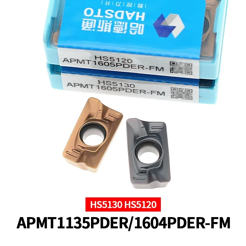 

10pcs HADSTO Original Carbide Inserts APMT1135PDER-FM APMT1604PDER-FM HS5130 HS5120 Milling Blades for Stainless steel and Steel