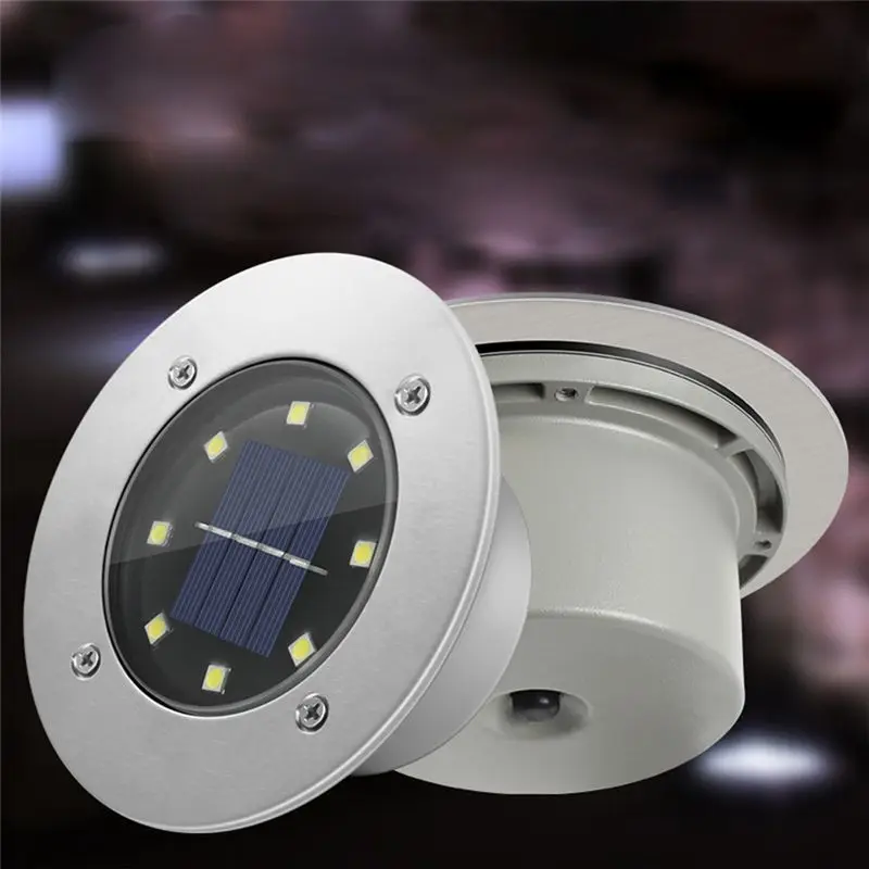 A25I-أضواء أرضية تعمل بالطاقة الشمسية في الهواء الطلق مصباح LED مقاوم للماء لحديقة ساحة خطوة والممشى أضواء LED بيضاء دافئة للطاقة الشمسية سهلة في #4