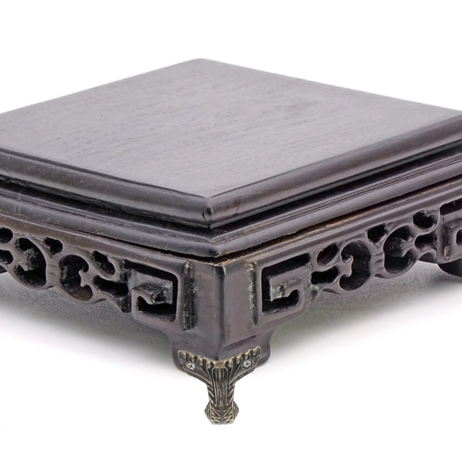 

8Pcs Vintage Zinc Alloy Furniture Legs Bottom Corner Guards Decorative Feet for Stable Furniture and Decoration