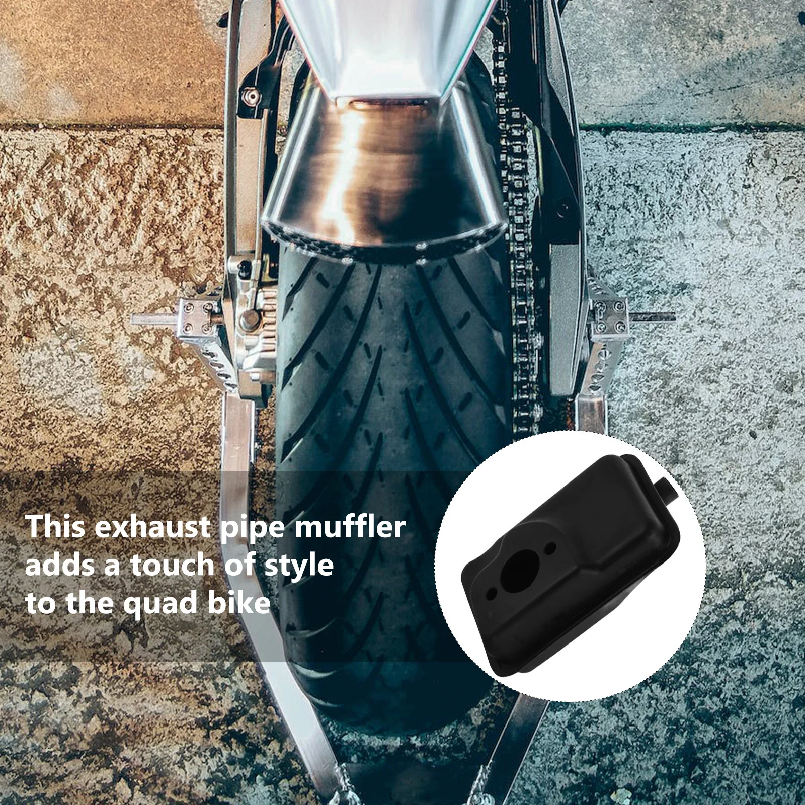 

49cc Square Motorcycle Exhaust Muffler Baffle Pit Mini Bike Dirt Motorbike ATV Offroad Metal Mount 2 Inch Tip Performance Noise