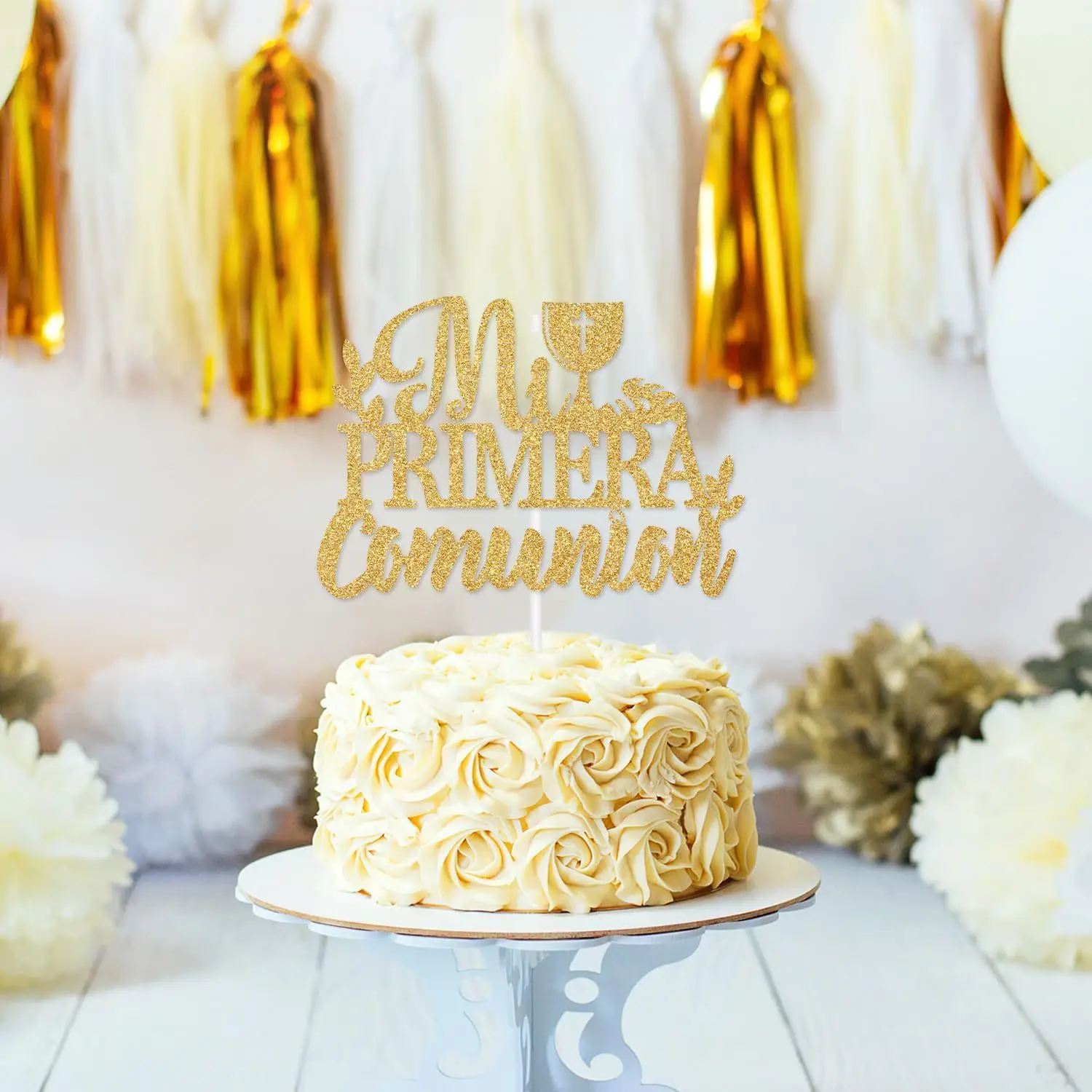 First Holy Communion Cake Insert, Baby Shower, Christening, Baptism Cake Toppers, Birthday Party, Bible Cross view 3