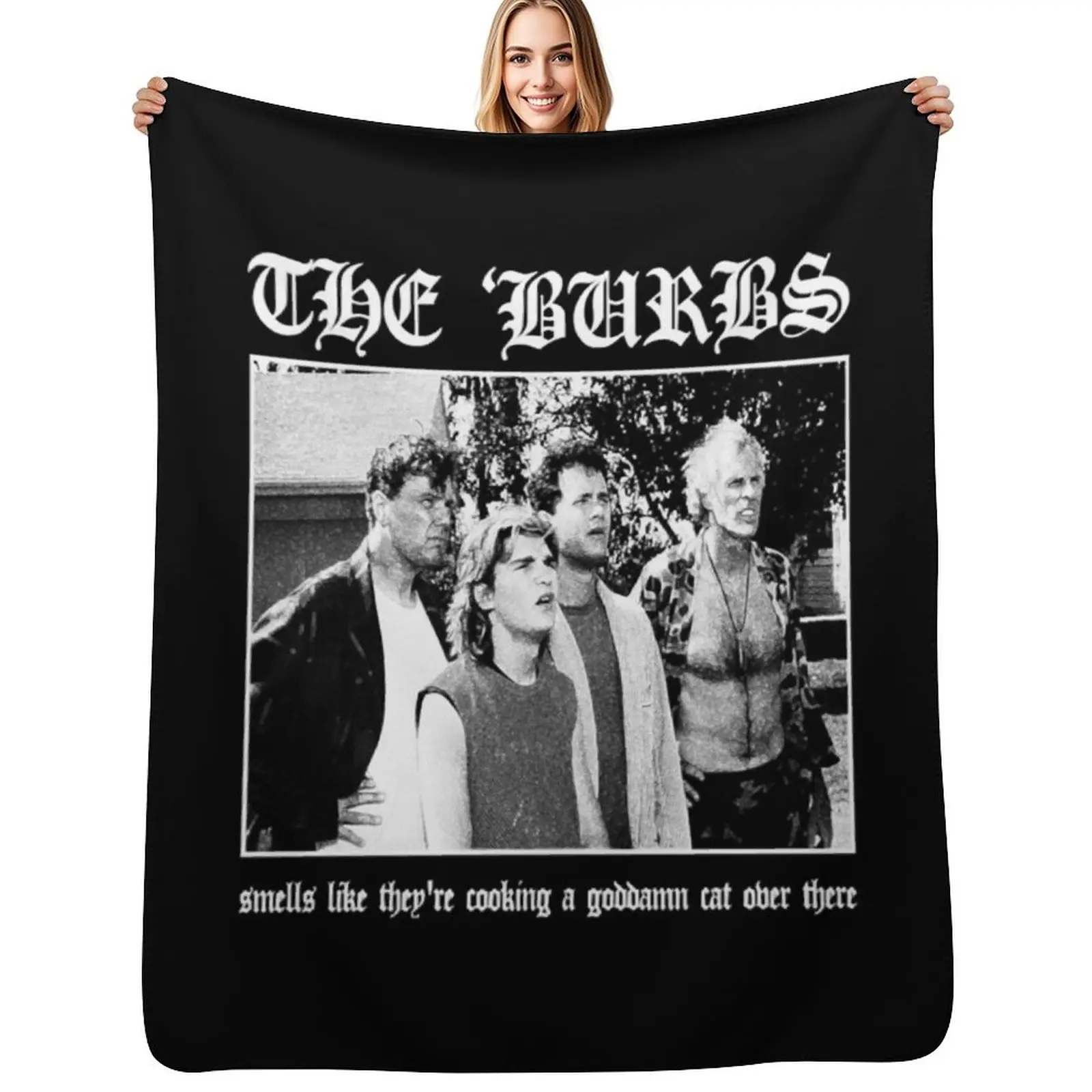 

The Burbs - Smells Like They're Cooking A Goddamn Cat Over There Throw Blanket Stuffeds Blankets For Baby Soft Plaid Blankets