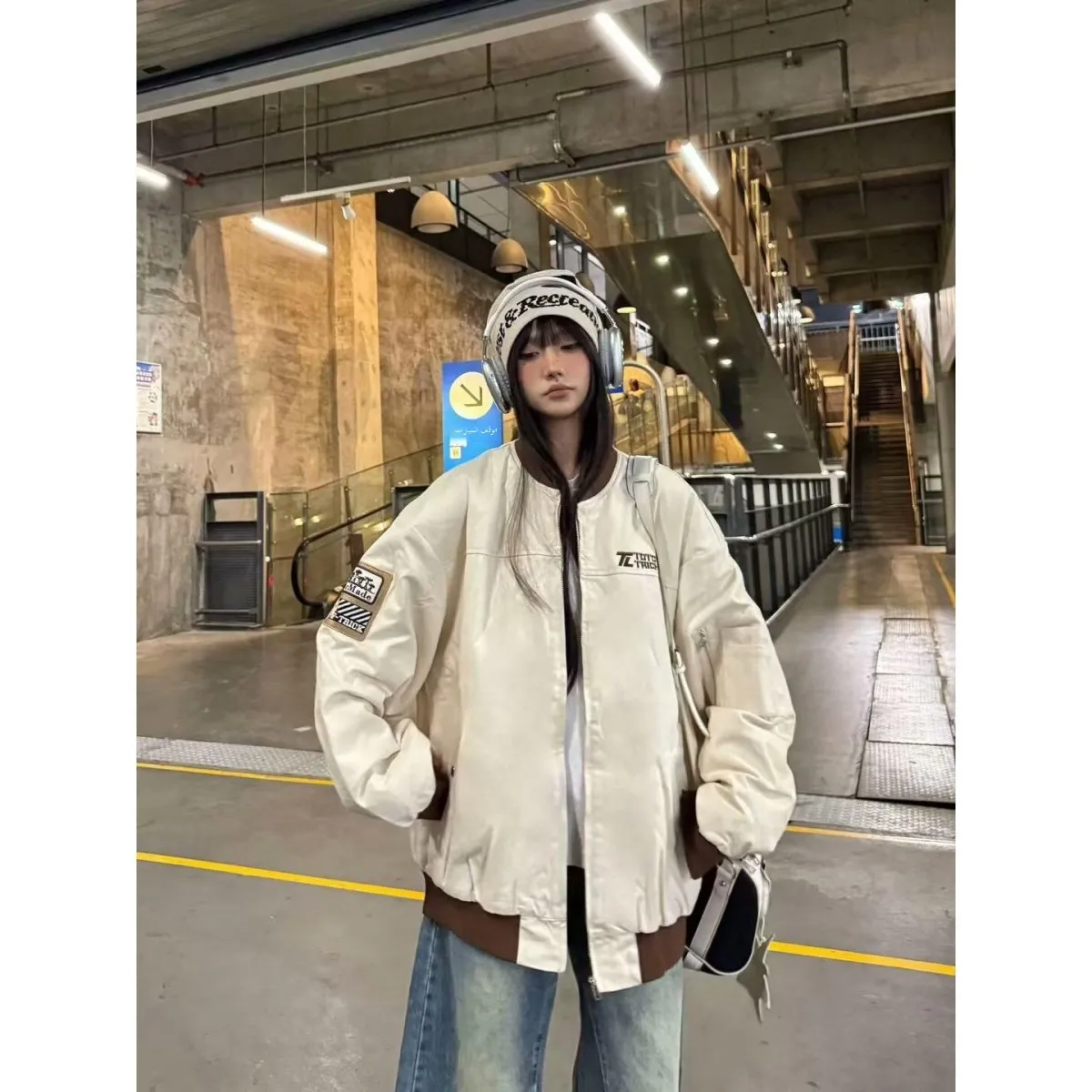 

Loose Men's Jaet 2024 Spring Autumn Sli Streetwear Hong Kong Sle Japanese Harajuku Korean Version Casual Coat