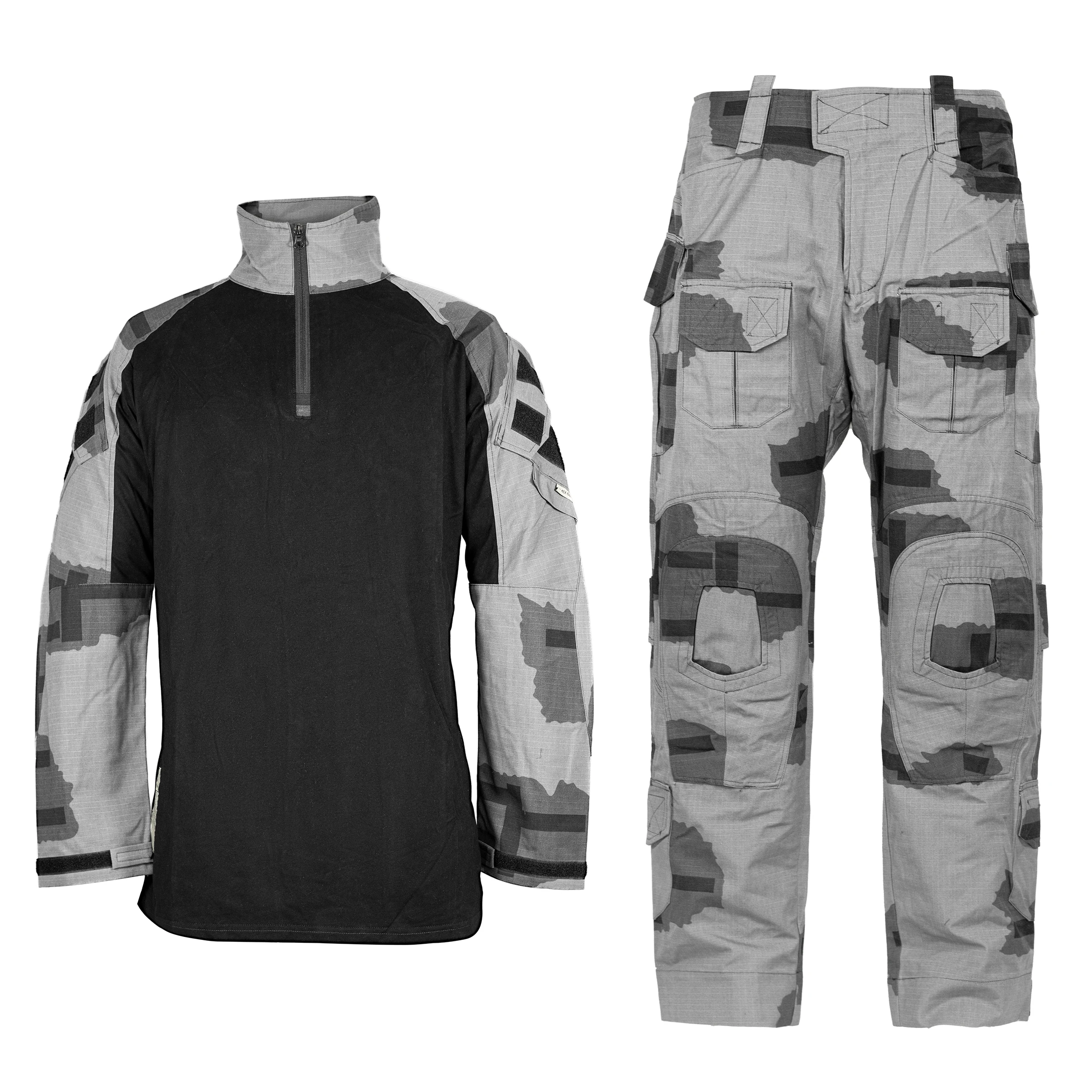 Tactical G3 Sand Night Camo/T-block black gray/ All Terrain DeBan 50/50 Nylon Anti Infrared Fabric Combat Suit Set