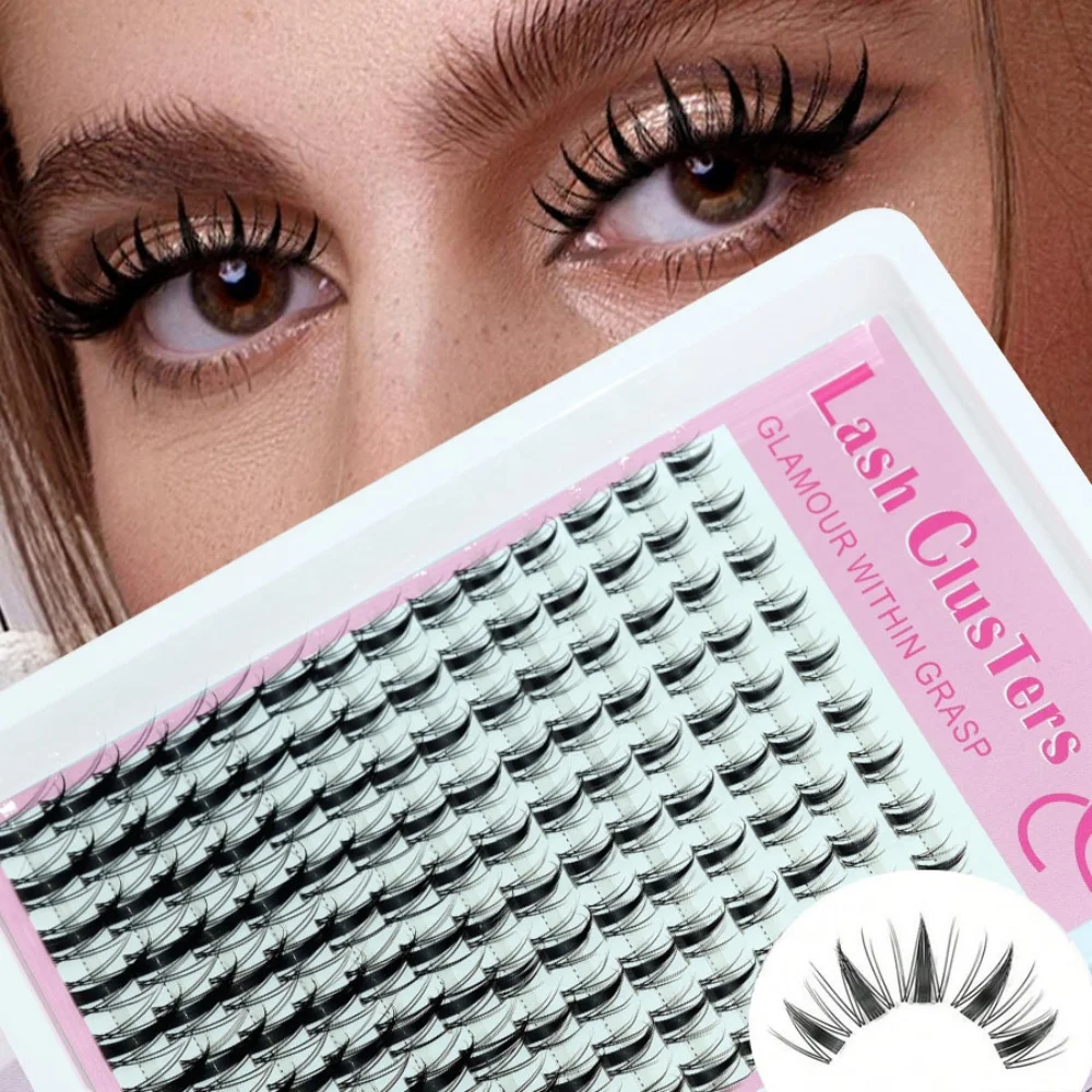 140 Stück Feenwimpern 8-18mm Segmentierte Künstliche Wimpern Natürlich Dick und Geschwungen Einfach für Anfänger – Detail 2