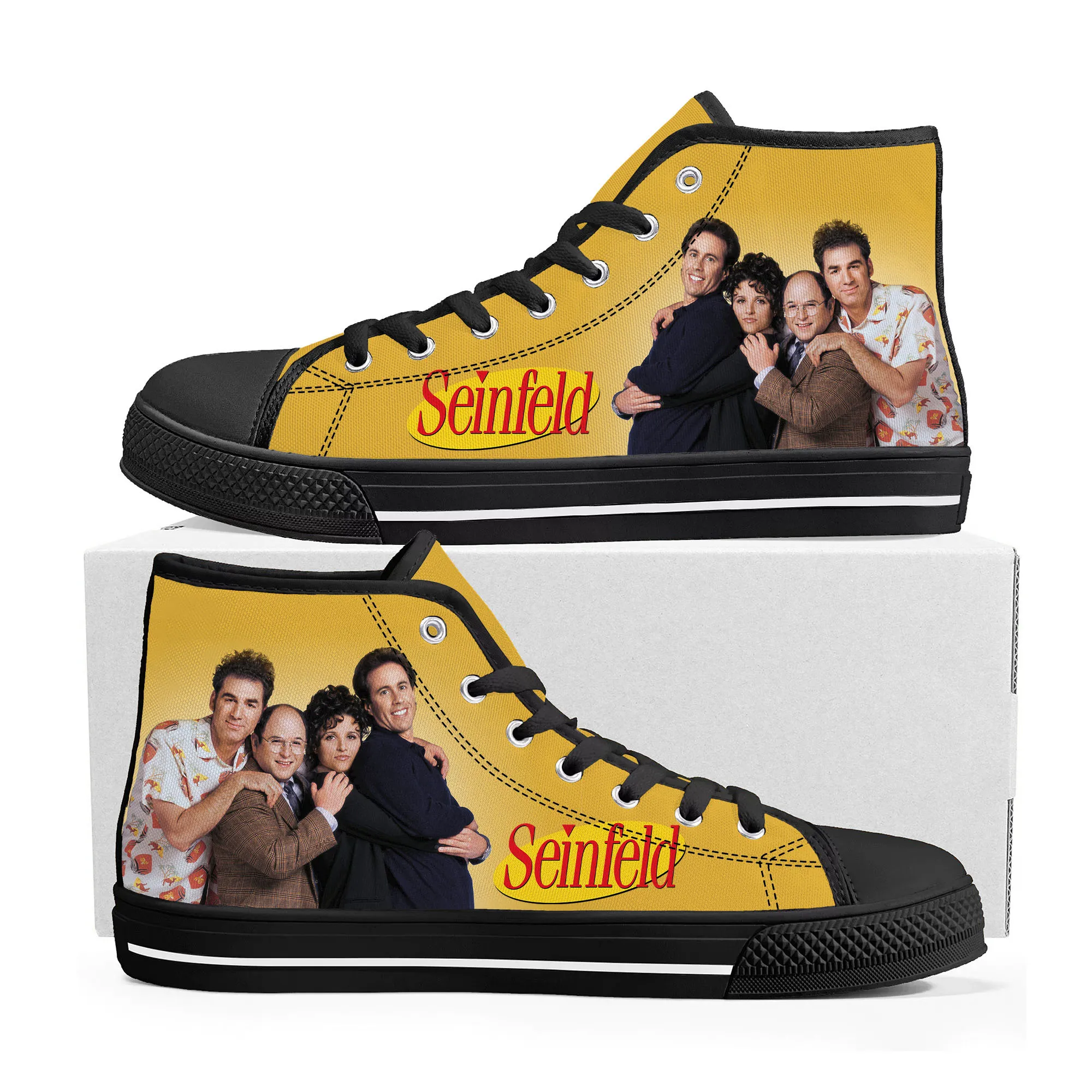 Seinfeld Sitcom High Top High Quality Sneakers Mens Womens Teenager Canvas Sneaker Casual Custom Made Shoes Customize DIY Shoe