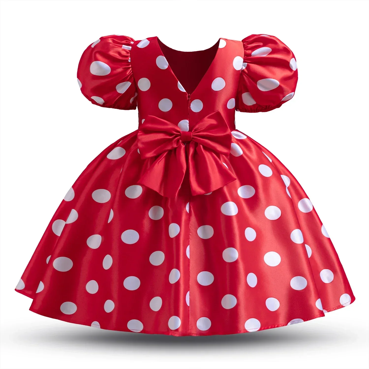 Girl Princess Polka Dot Dress Christmas Birthday Party Gown Halloween Cosplay Minni Mouse Costume Stage Performance Kids Clothes