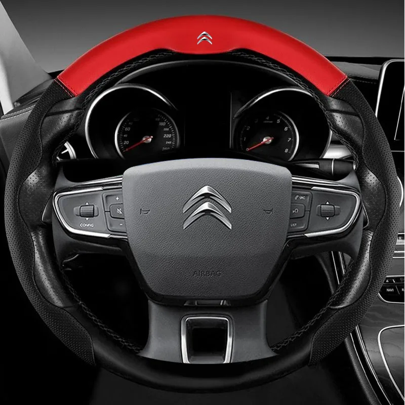 

Противоскользящий дышащий чехол на руль автомобиля для Citroen C1 C2 C3 C4 C5 C6 VTS Xsara C-Crosser Berlingo Jumpy, автоаксессуары