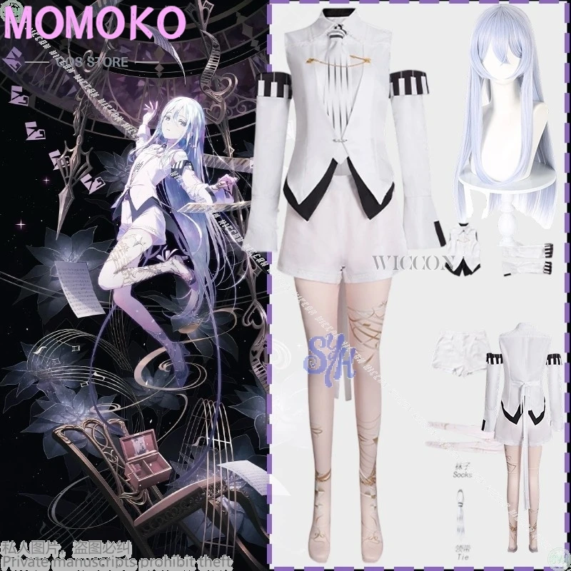

Project Sekai PJSK YOISAKI KANADE Wl2 Cosplay Anime Game Costume White Mini Short Idol Stage Uniform Wigs Halloween Party