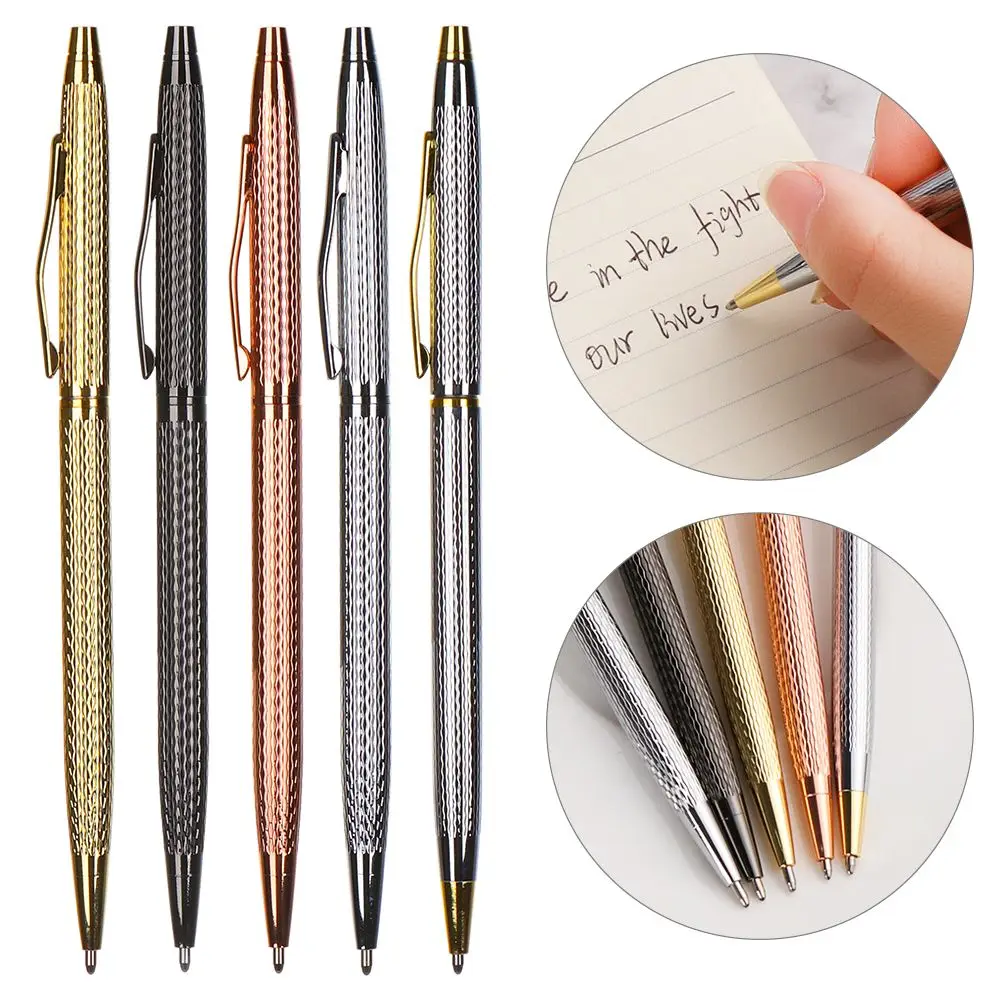

Гладкий модный волнистый узор, офисные канцелярские принадлежности, ручка для подписи, металлическая шариковая ручка, письменные принадлежности из нержавеющей стали