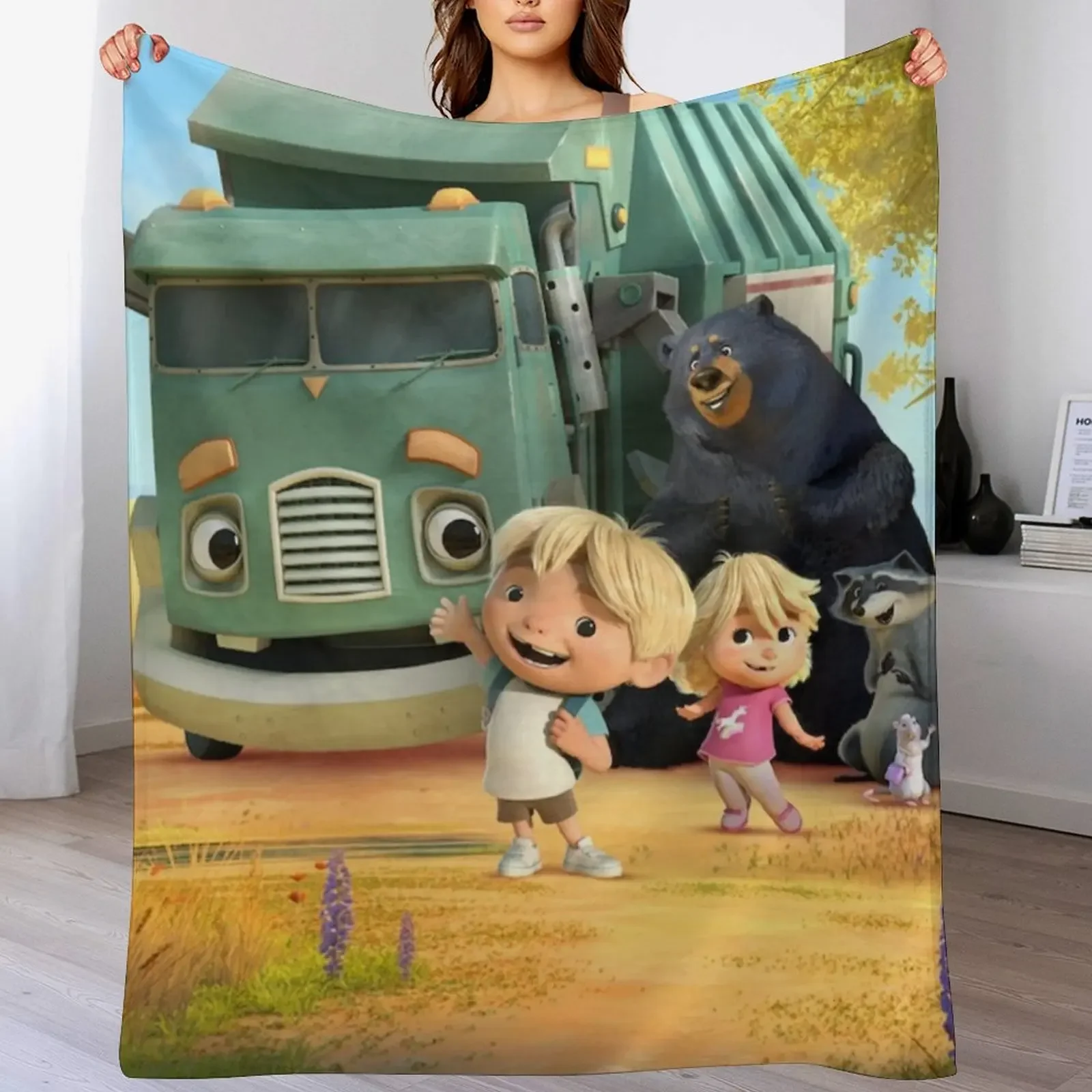 

Hank And Trash Truck, Trash Truck Throw Blanket Lightweight Warm Blanket for Travel Camping