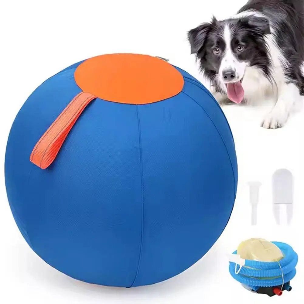 Dogs Herding Ball Toy Outdoor Large Inflatable Ball Toy Toy Air Pump With Ball Herding Resistant O1j0