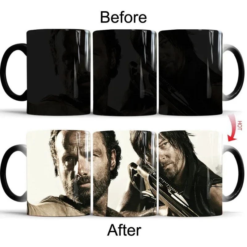 Ceramic Thermal Coffee Water Cup, Creative Walking Dead, Horror Peripheral, Color Changing Mug, Christmas