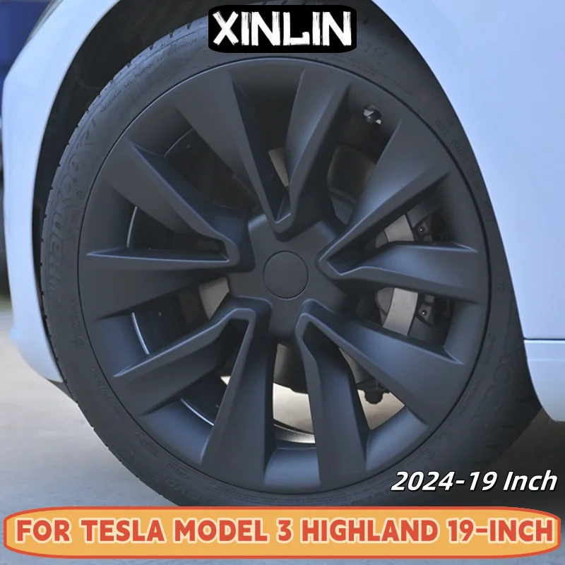 4PCS HubCap 19 Inch Performance Replacement Wheel Cap Automobile Full Rim Cover Accessories for Tesla Model 3 Highland 2023 2024