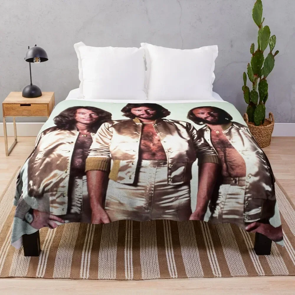 Design Actually A Bee gees Band Poster Throw Blanket Weighted Moving Flannel Fabric Blankets For Bed Blankets