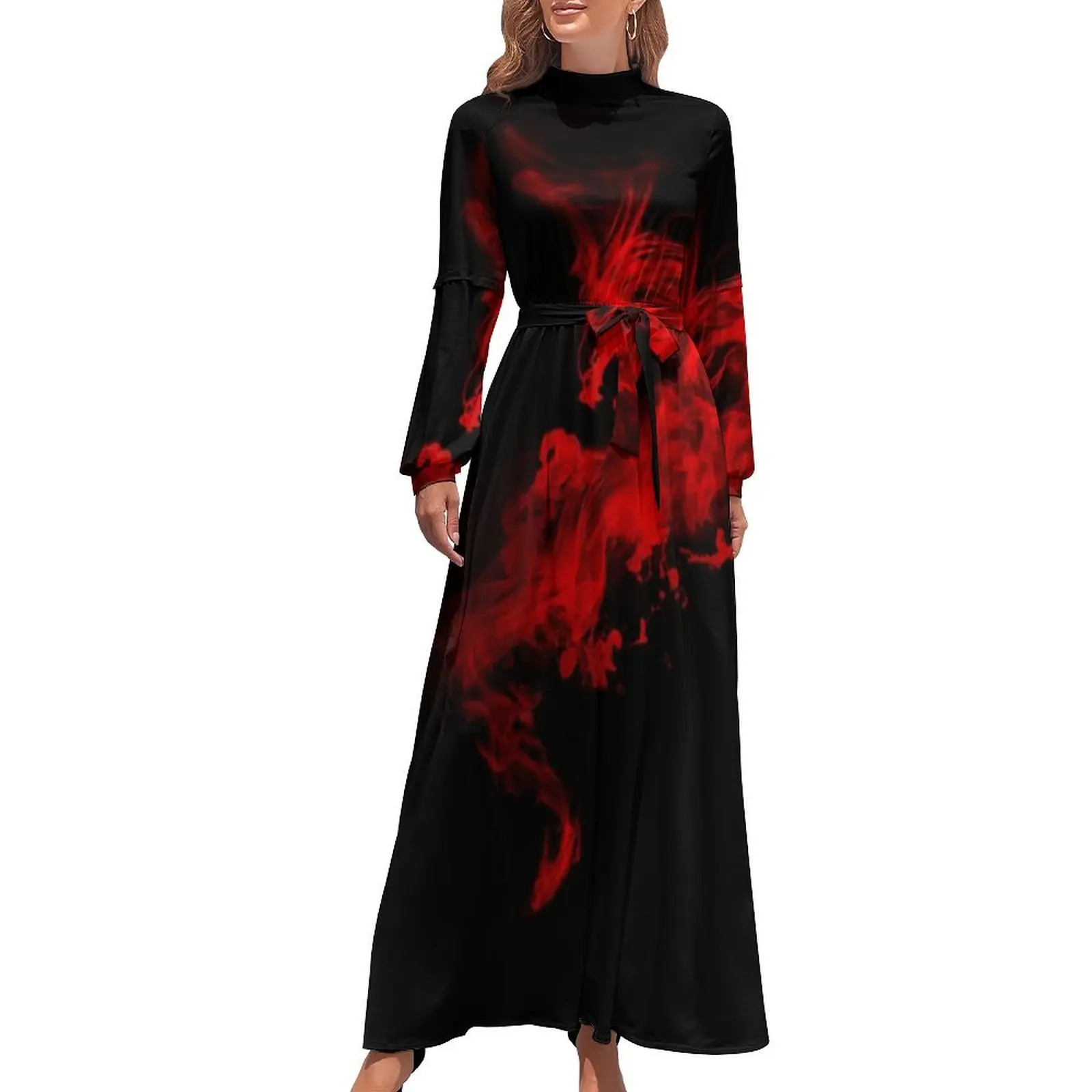 

red smoky dragon Long Dress Elegant gown summer dresses women 2024