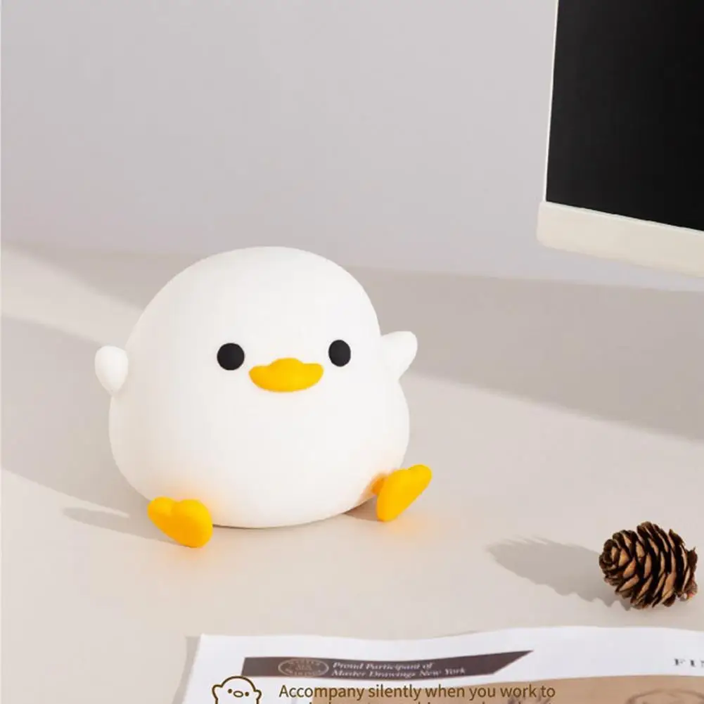 Cartoon Lamp Rechargeable Cartoon Duck Night Lamp Touch Sensor Flicker-free Eye Protection Ideal Bedside Table Light